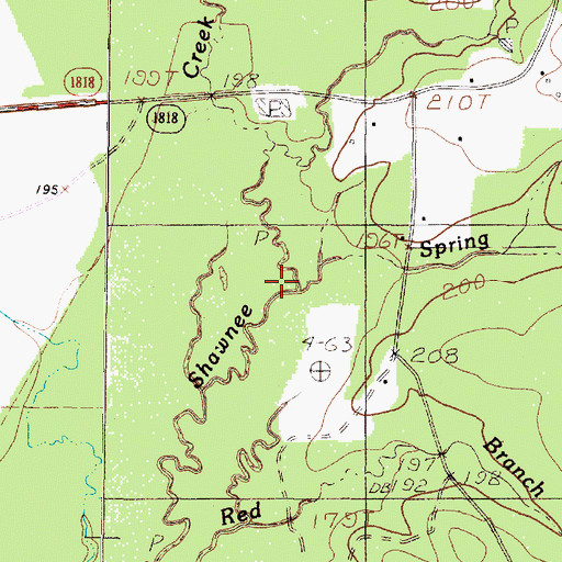 Topographic Map of Spring Branch, TX