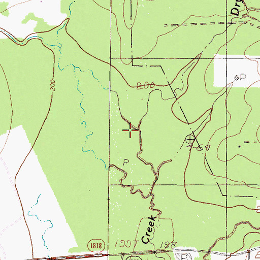 Topographic Map of Dry Creek, TX