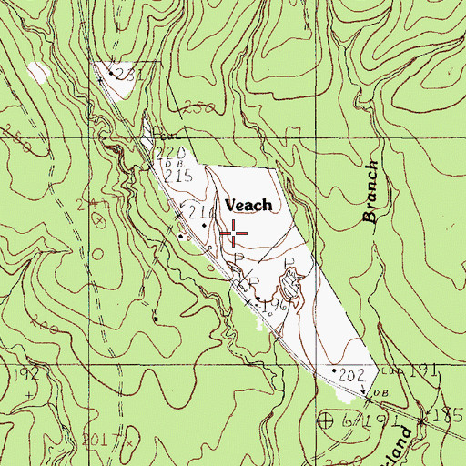 Topographic Map of Veach, TX