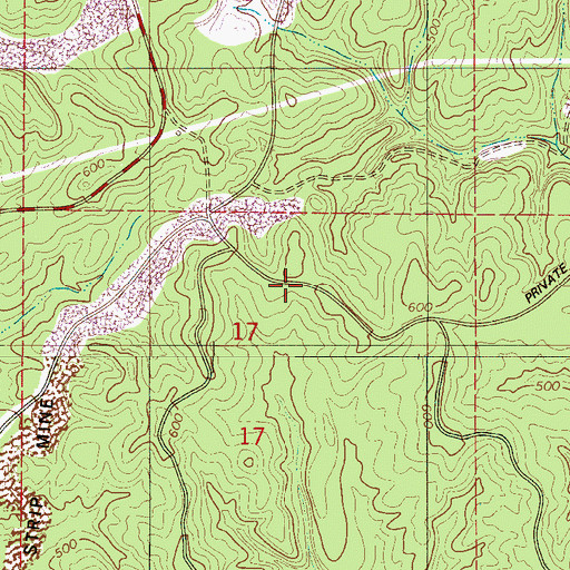 Topographic Map of Evans Rock Slope Mine, AL