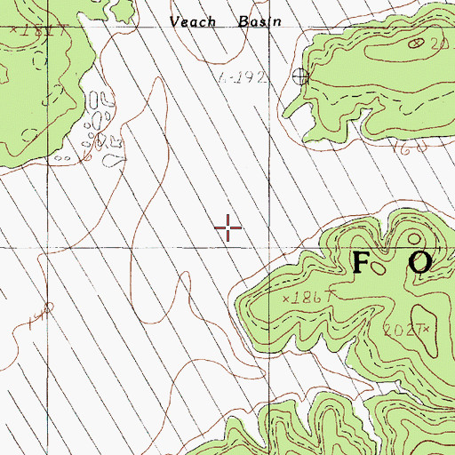 Topographic Map of Veach Basin, TX