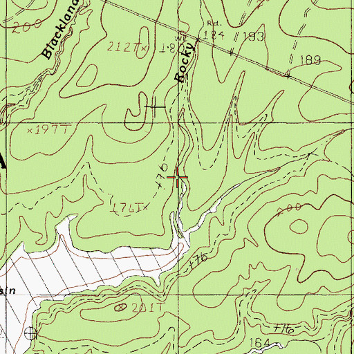 Topographic Map of Rocky Creek, TX