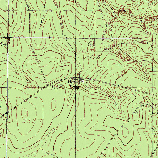 Topographic Map of Hunts Lake, TX