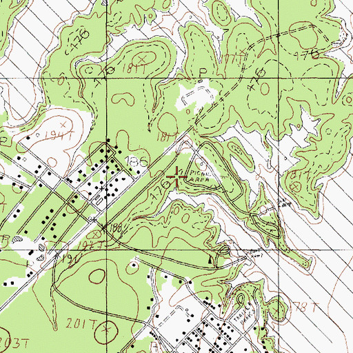 Topographic Map of Hanks Creek Park Campground, TX