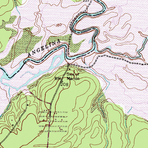 Topographic Map of Marion Ferry Recreation Site, TX