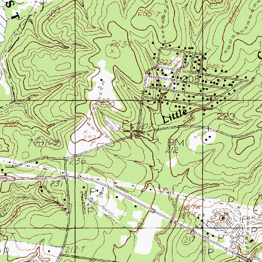 Topographic Map of Glen Oaks, TX