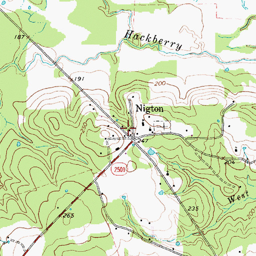 Topographic Map of Nigton, TX