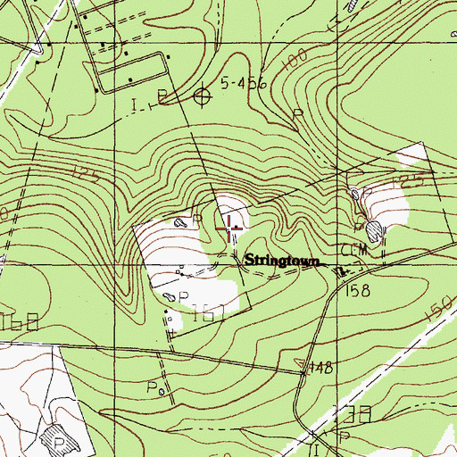 Topographic Map of Strington, TX