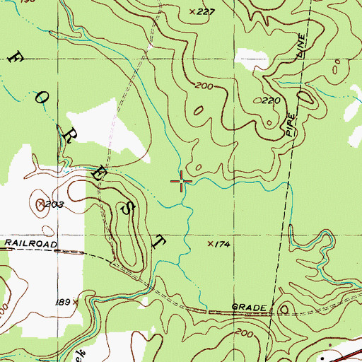 Topographic Map of South Fork Cedar Creek, TX