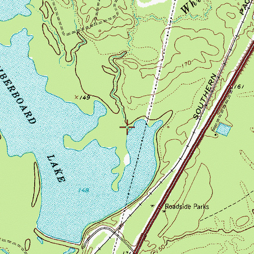 Topographic Map of White Oak Creek, TX