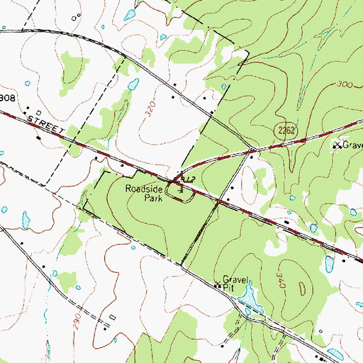 Topographic Map of Kickapoo Campground, TX