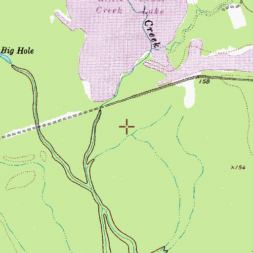 Topographic Map of Little Cedar Creek Lake, TX