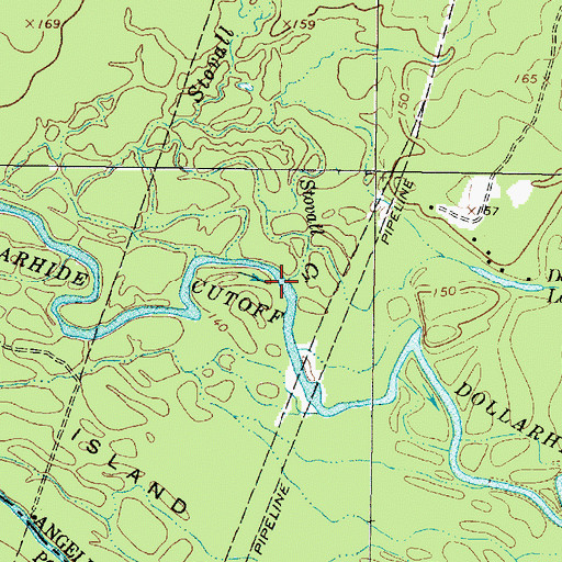 Topographic Map of Stovall Creek, TX