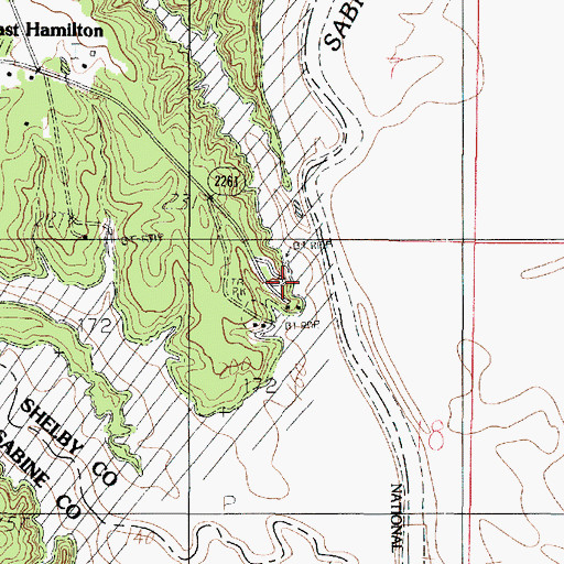 Topographic Map of East Hamilton Boat Ramp Recreation Site, TX