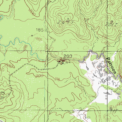 Topographic Map of Patroon Bayou Recreation Area, TX