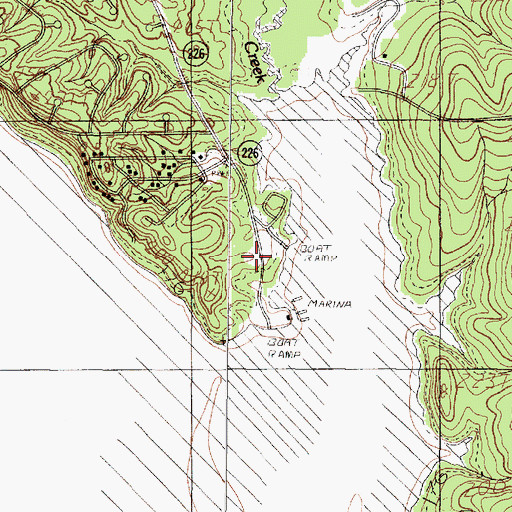 Topographic Map of Shirley Creek Campground, TX