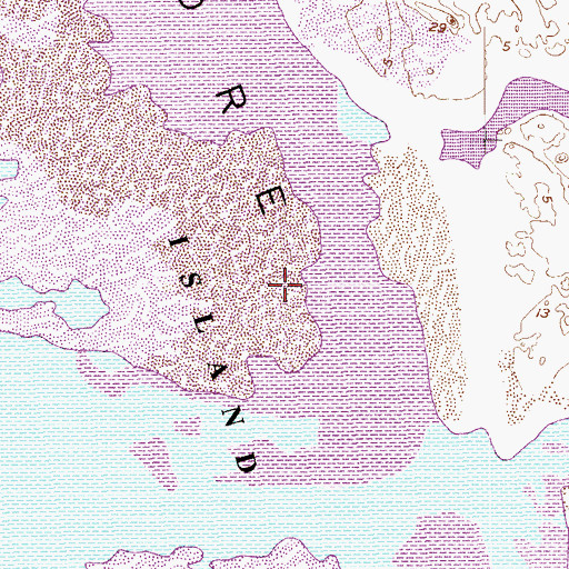 Topographic Map of Padre Island National Seashore, TX