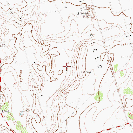 Topographic Map of Andrews County, TX