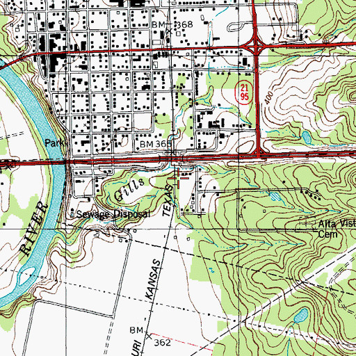 Topographic Map of Bastrop County, TX