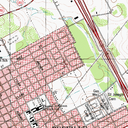 Topographic Map of Bee County, TX