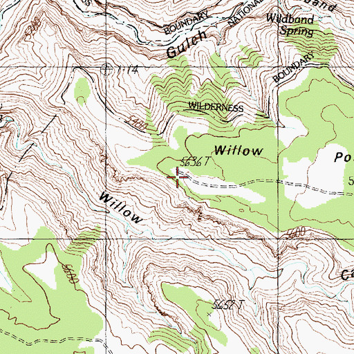 Topographic Map of Willow Point, AZ