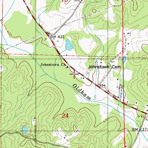 Topographic Map of Johnstown School (historical), AL