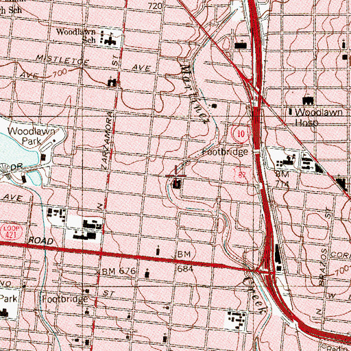 Topographic Map of Bexar County, TX