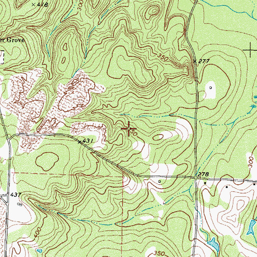 Topographic Map of Cass County, TX