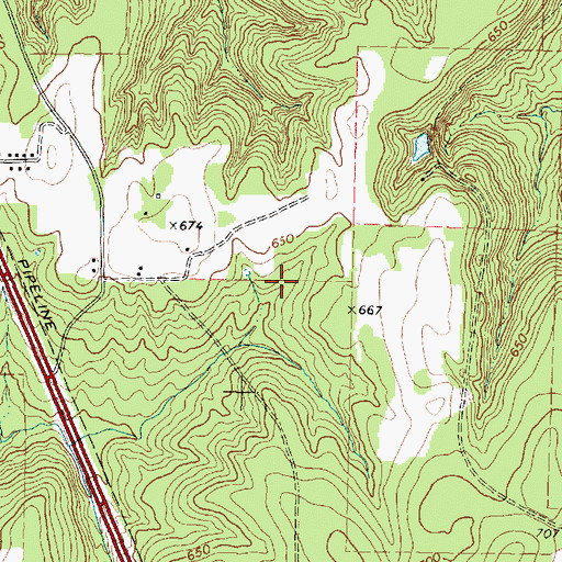 Topographic Map of Cherokee County, TX