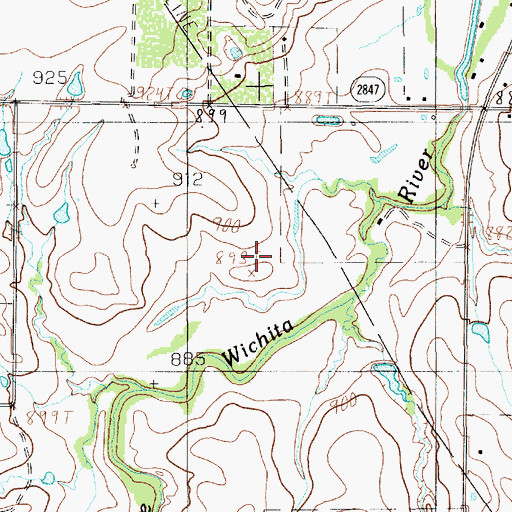 Topographic Map of Clay County, TX