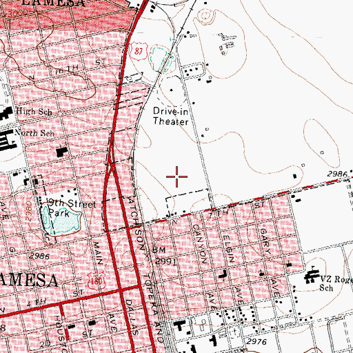 Topographic Map of Dawson County, TX