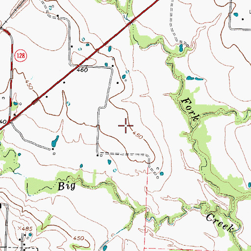 Topographic Map of Delta County, TX