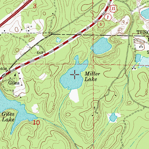 Topographic Map of Miller Lake, AL