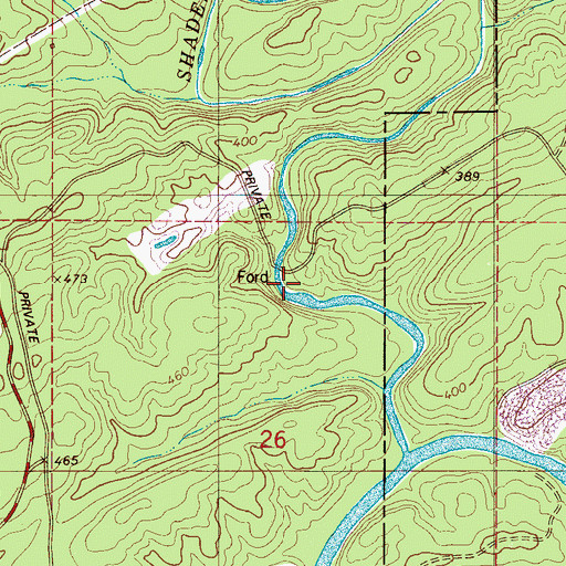 Topographic Map of Mitchell Ford, AL