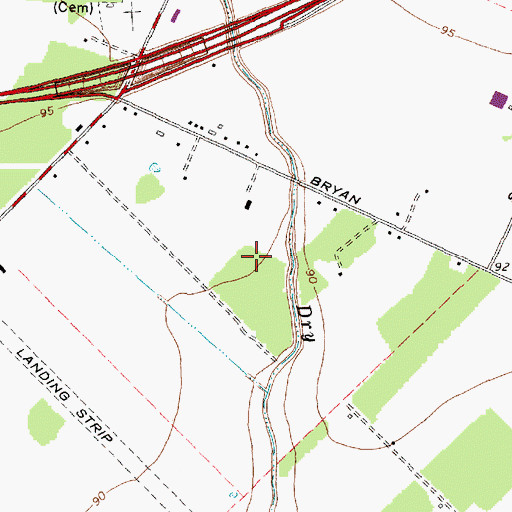 Topographic Map of Fort Bend County, TX