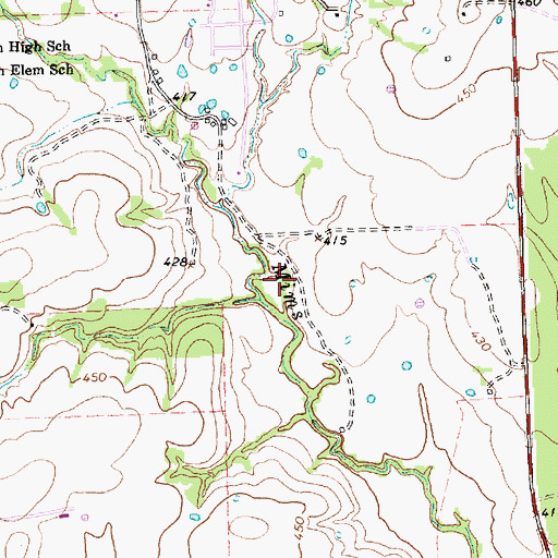 Topographic Map of Freestone County, TX