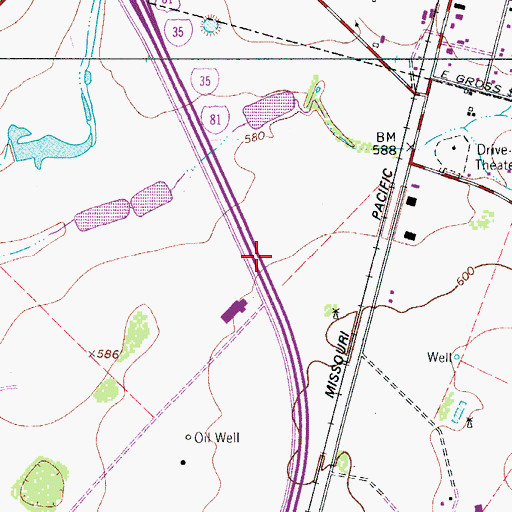 Topographic Map of Frio County, TX