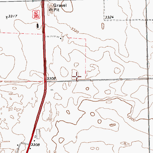 Topographic Map of Gaines County, TX
