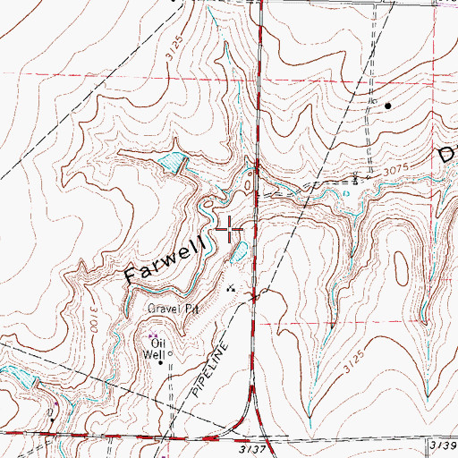 Topographic Map of Hansford County, TX