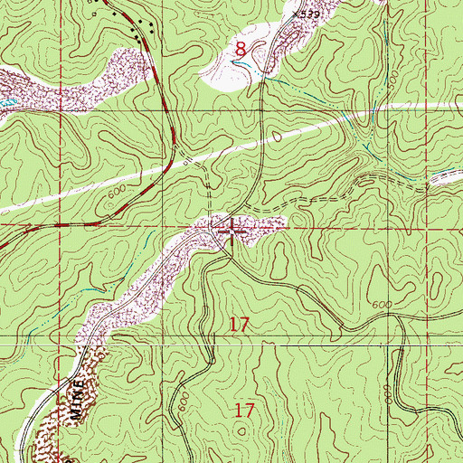 Topographic Map of Peachtree Slope Mine, AL
