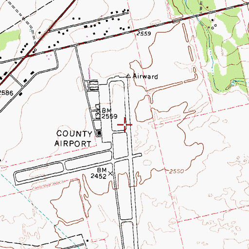 Topographic Map of Howard County, TX