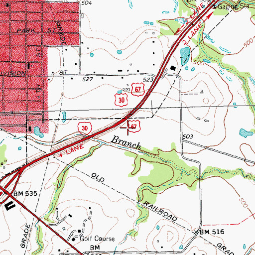 Topographic Map of Hunt County, TX