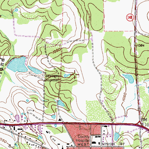 Topographic Map of Jack County, TX