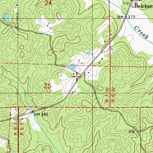 Topographic Map of Pine Grove School (historical), AL