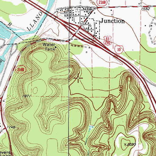 Topographic Map of Kimble County, TX