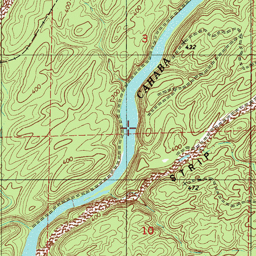 Topographic Map of Pine Island Ford, AL