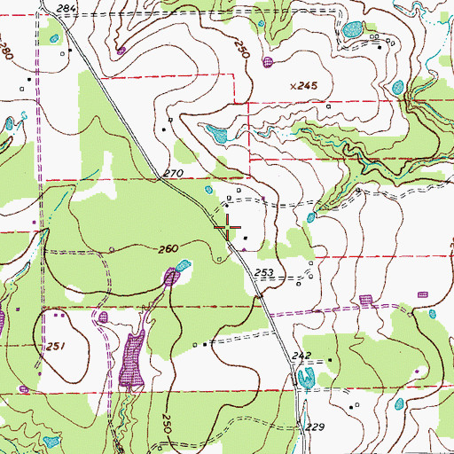 Topographic Map of Lavaca County, TX