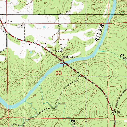 Topographic Map of Pratt Ferry Bridge, AL