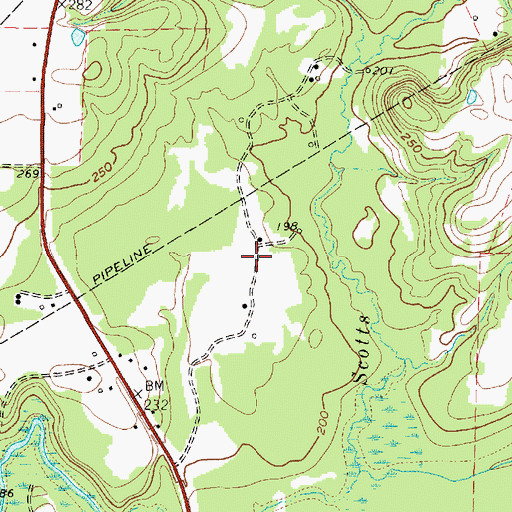 Topographic Map of Marion County, TX