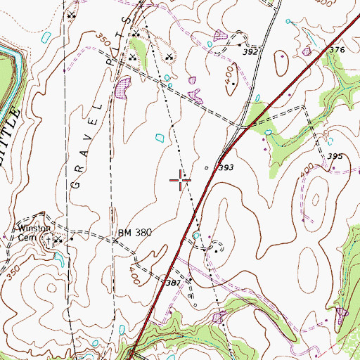Topographic Map of Milam County, TX